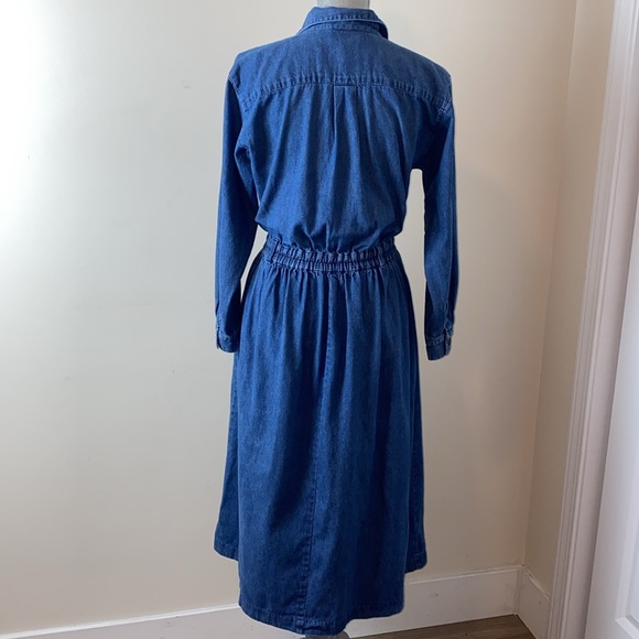 Talbots Long Sleeve Button Front Denim Jean Dress Size 6 Petite - Picture 5 of 15
